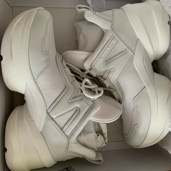 Michael Kors Olympia Canvas And Leather Trainer - Picture 2 of 4